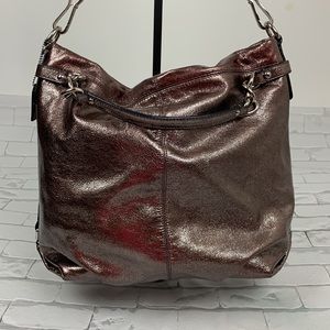 Coach Leather Metallic shoulder handbag #F16616 Pink Metallic design